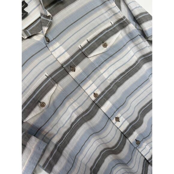 Eddie Bauer Men's Striped Classic Fit Button-Up Dress Shirt Multicolor SZ Medium - Picture 4 of 10